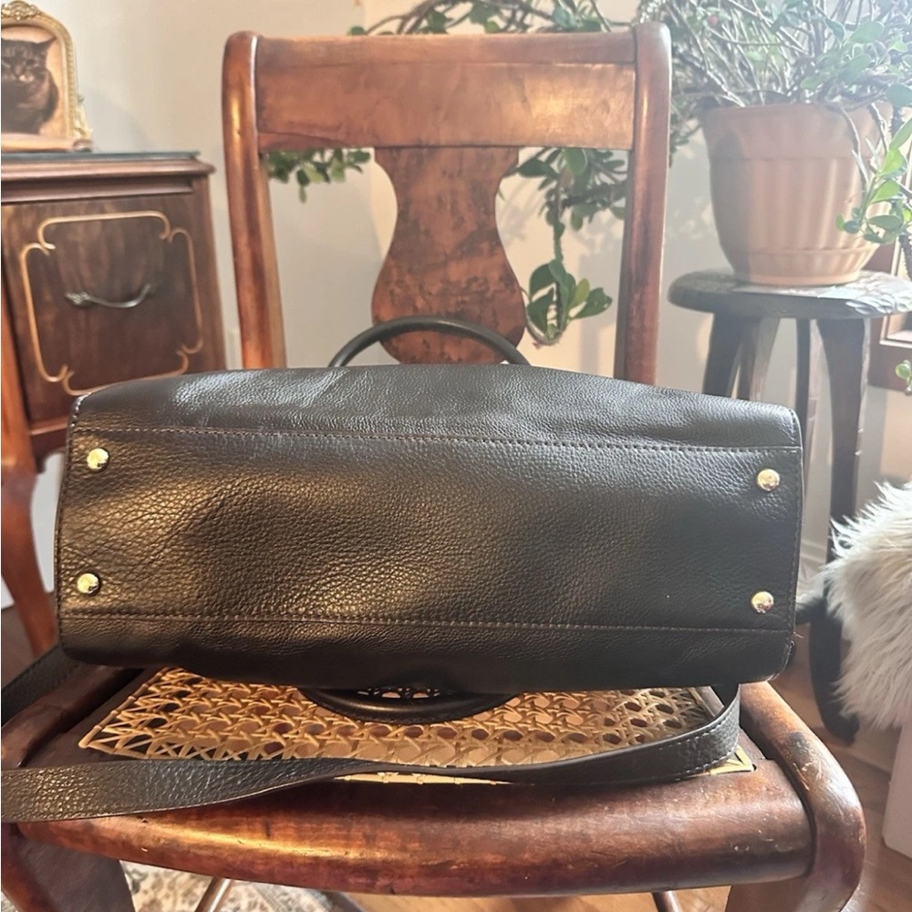 Michael Kors Hamilton Satchel Tote Bag Dark Brown Pebbled Leather Top Handle - Picture 8 of 11